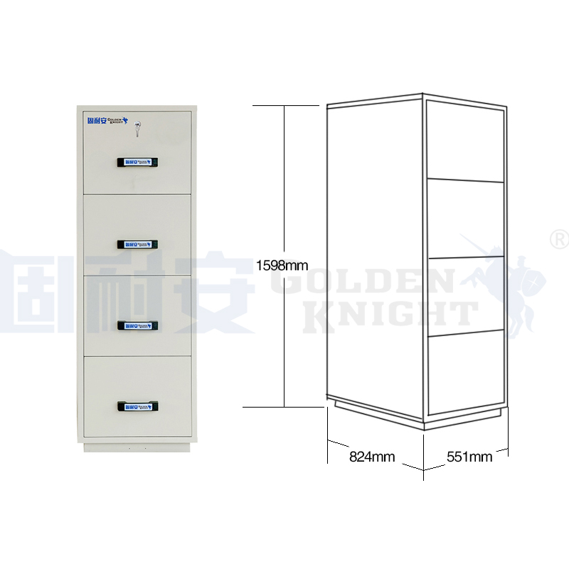 2小時4抽屜防火文件柜的特點介紹(圖1) 無錫固耐安防火文件柜